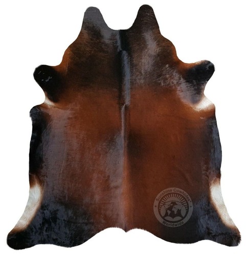 Real cowhide rug - mahogany,