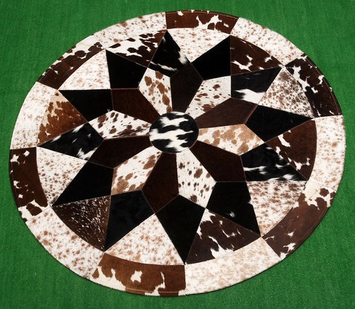 Cowhide round patchwork - cowhide,